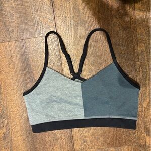 Two-Tone Gray and Blue Sports Bra